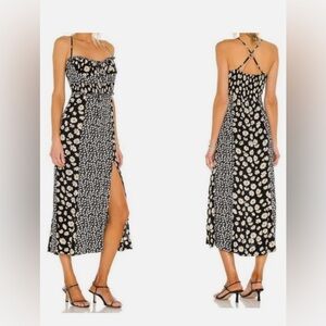 Free People Black and White Floral Midi Dress